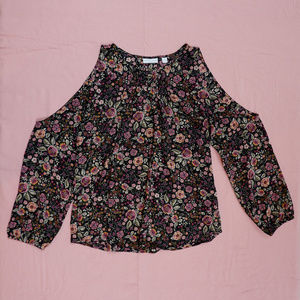 New York and Company cold shoulder floral top